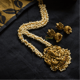 Matt Pendant Pearl Ganesh Chain-G628